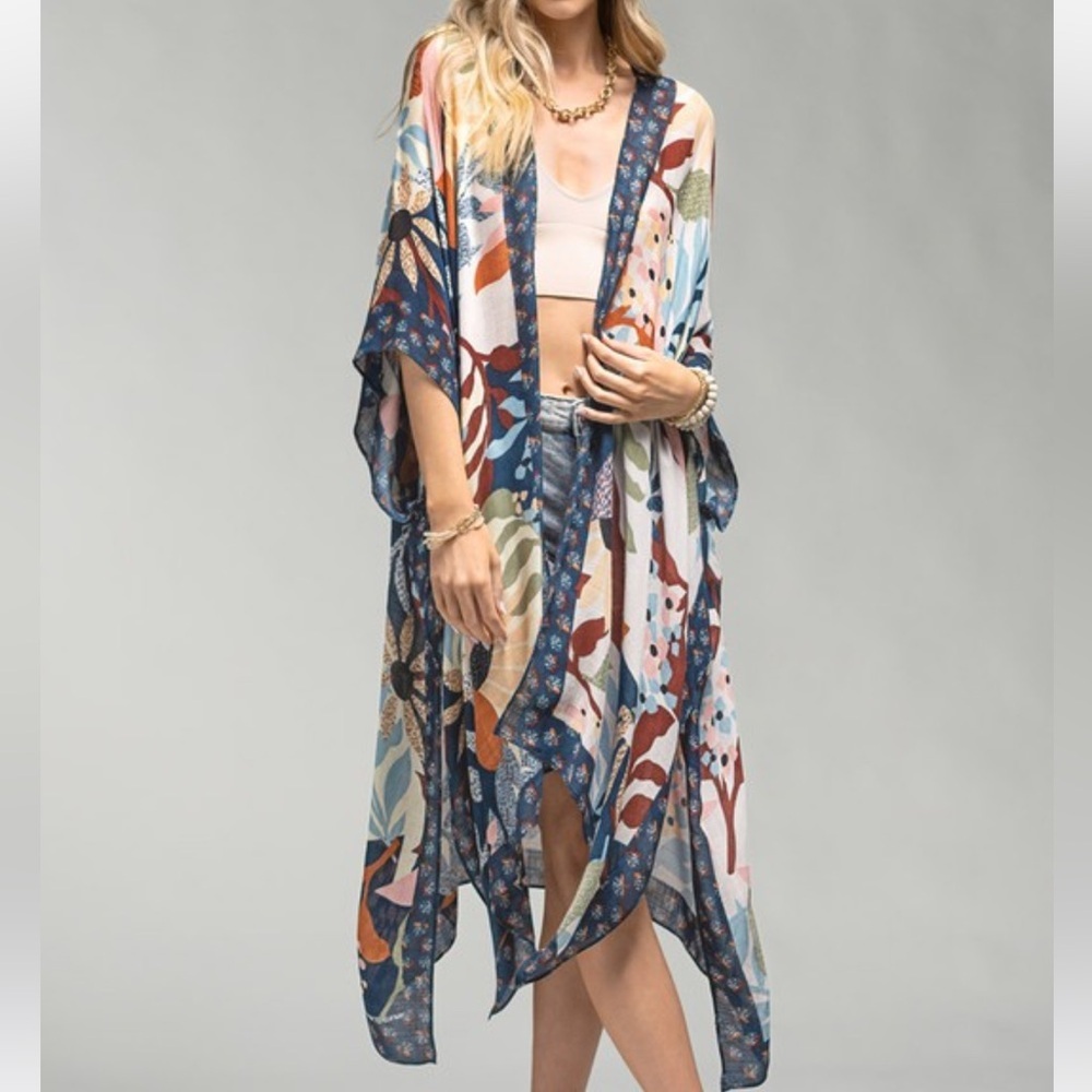 NEW Boho Floral Paisley Multi Color Kimono, Festival Outfit